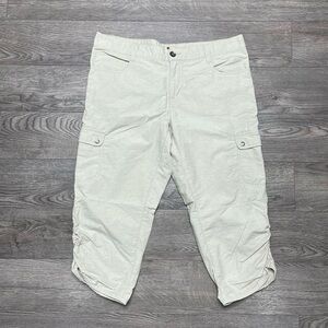 Woolrich Capri Cargo Pants Beige Light Womens Size 8 Cropped Pockets Cotton